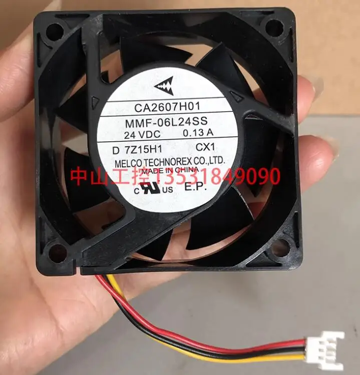 MELCO MMF-06L24SS CA2607H01 DC 24V 0.13A 60x60x25mm 3-Wire Server Cooling Fan