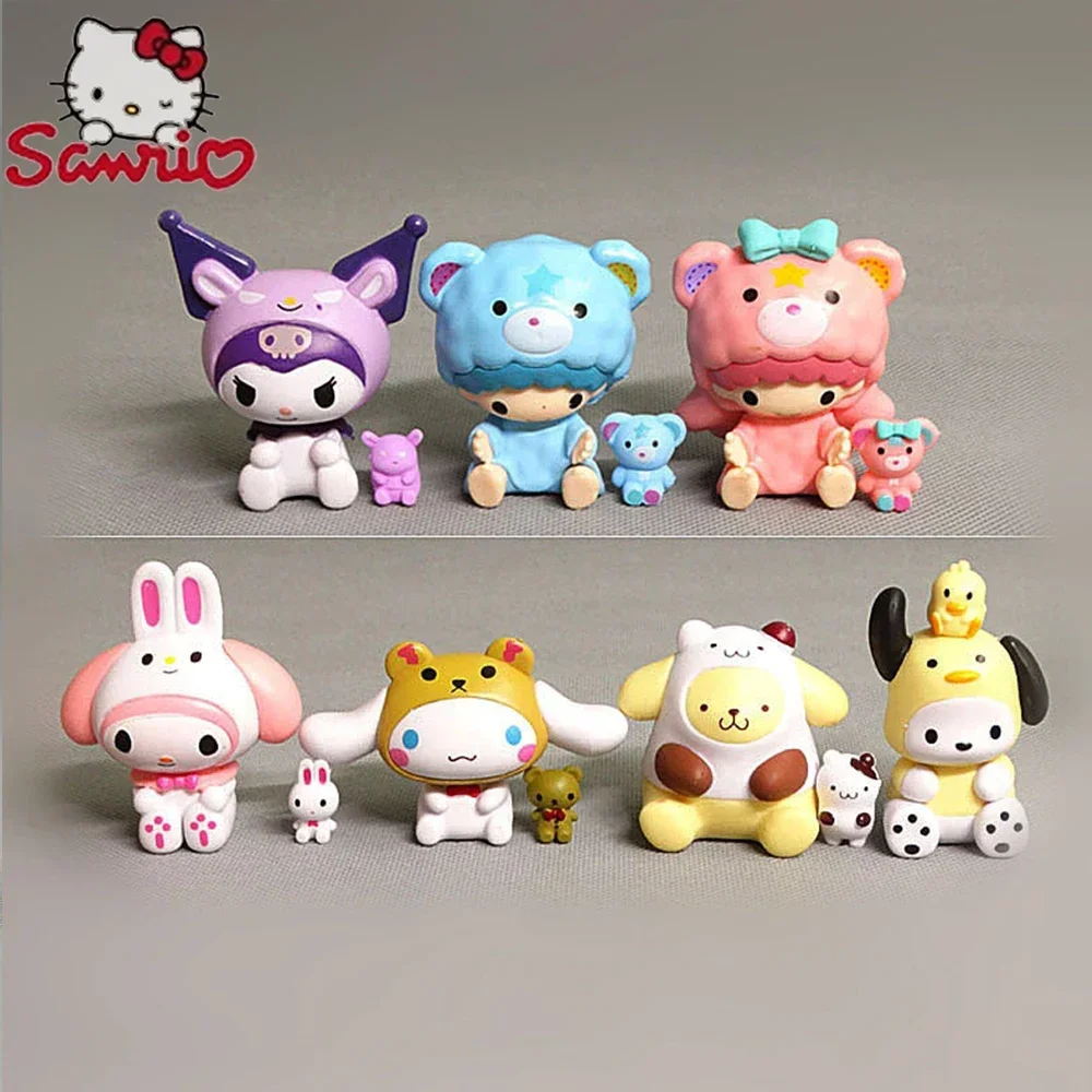 Figurine Hello Kitty Cat Sanurgente pour enfants, My Melody, Anime Kawaii, Cinnamoroll, Kuromi, Action Collection Materials, Gifts Toys, 7cm