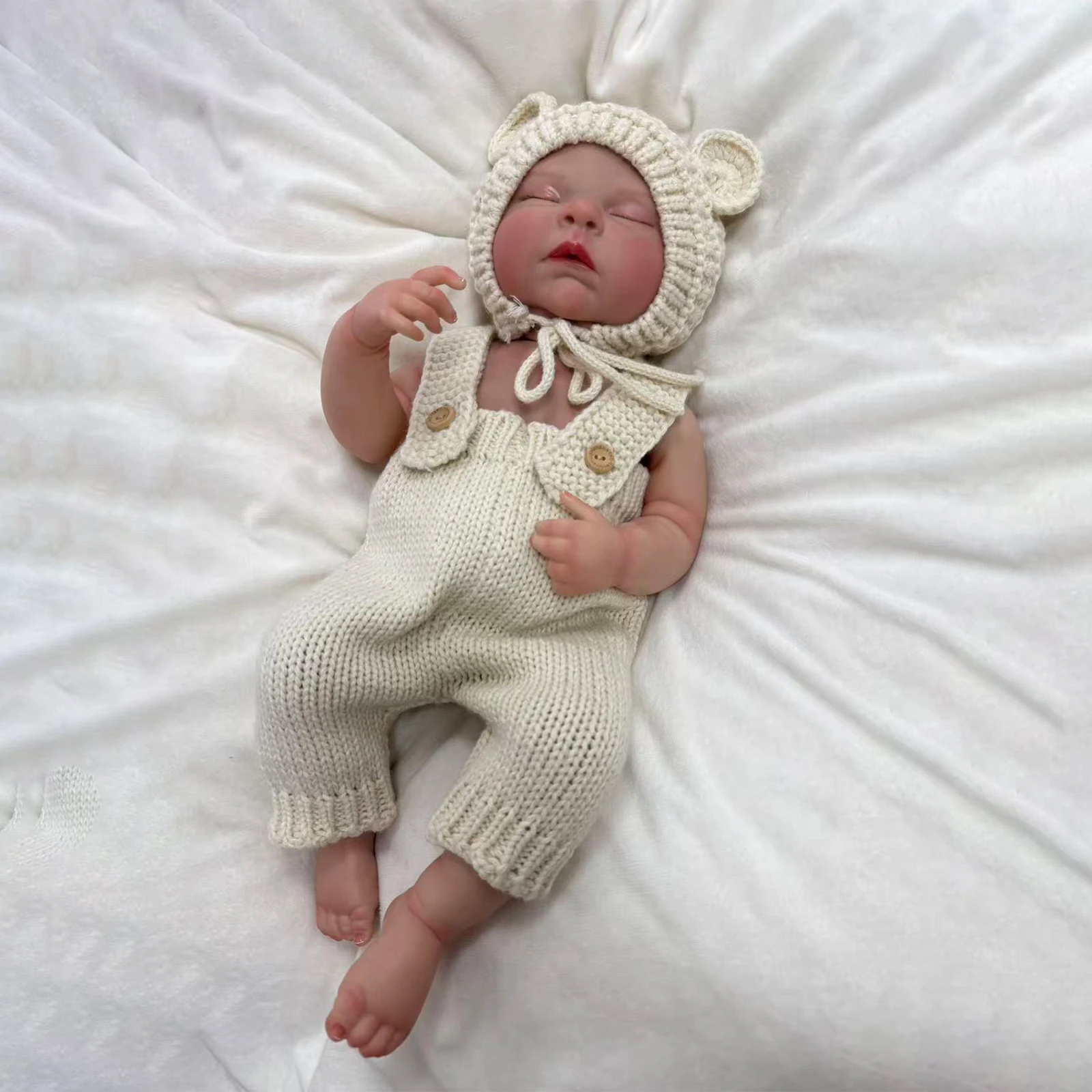 18inch Reborn Baby Doll Peaches Avatar Sleeping Baby Doll Handmade 3D Blue Skin Multiple Layers Painting with Visible Veins