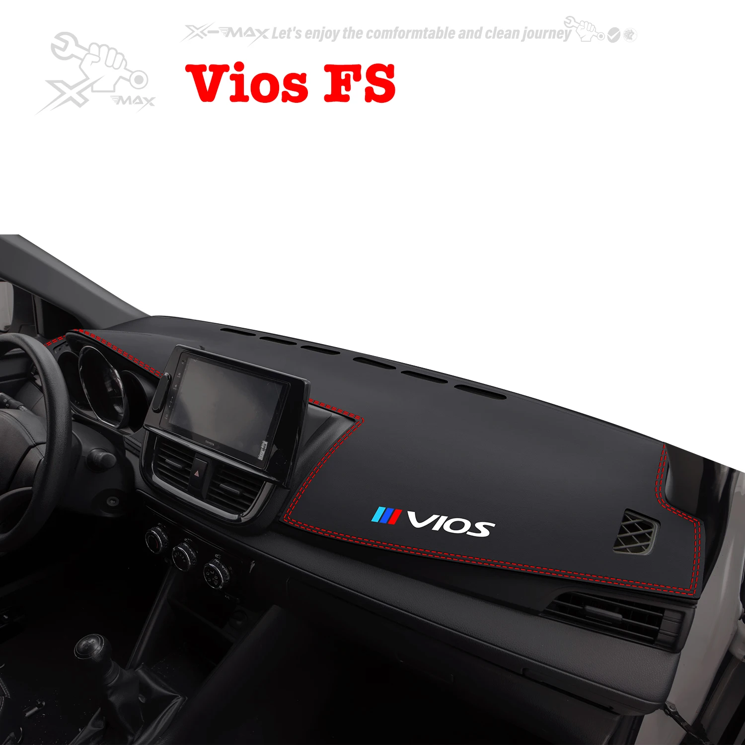 

Left-hand Drive Car Dashboard Mat For Toyota Vios FS 2014-2024 Light Blocking Pad Center Console Dash Mat Sunshiled Protector