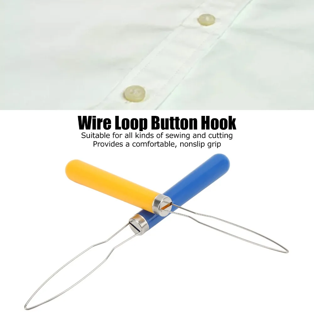 6Pcs Multi-Color Mix Button Hook Tool Comfort Grip Handle One-Handed Locks Dressing Aid Portable Button Hook For Low Vision