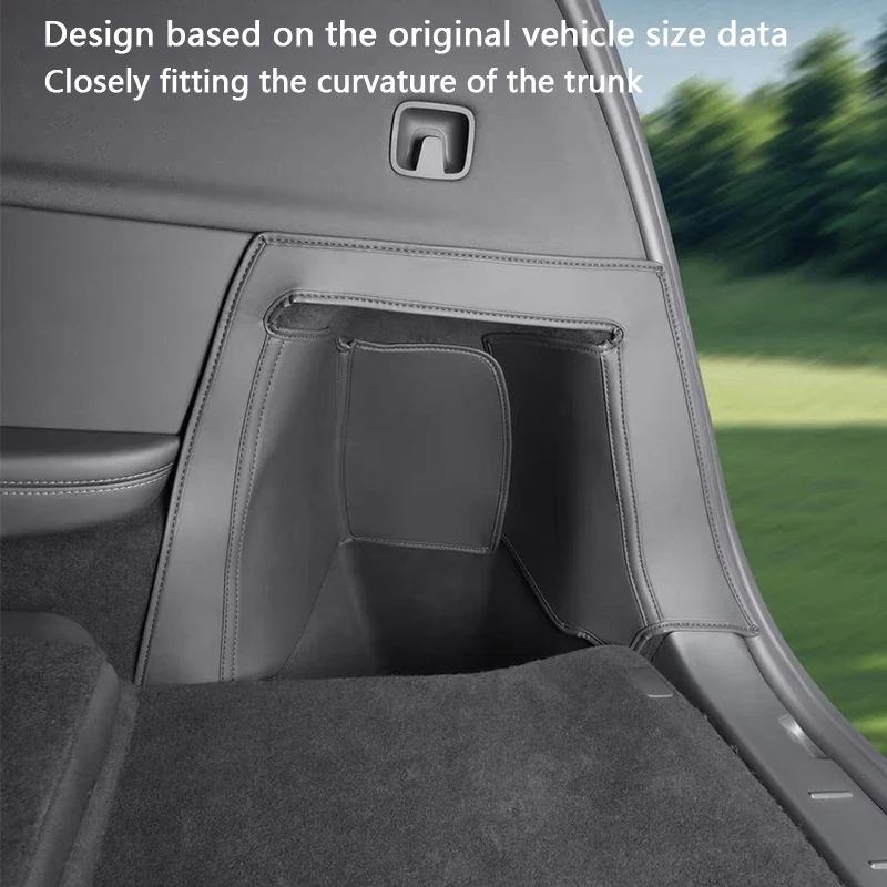 Beidseitige Kofferraumschutzabdeckungen für Tesla Model YL 6-Sitzer, Lederoberflächen-Eckenschutzabdeckung, Laderaumauskleidung, Schmutzschutzmatte – Detail 9