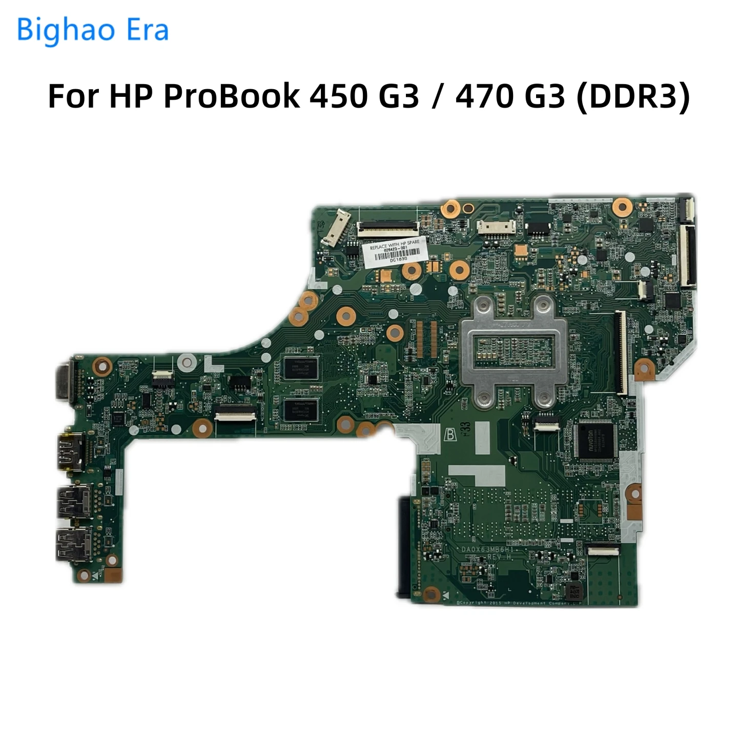 Da0x63mb6h1 Voor Hp Probook 450 G3 470 G3 Laptop Moederbord Met 3855u I3-6100U I5-6200U I7-6500U Cpu R7 M340 2gb-Gpu 827026-601