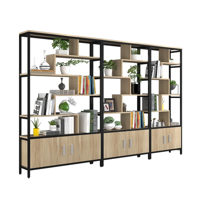 

Steel and wood, floor, bookcase, display, multi-layer, office, storage, partition, simple