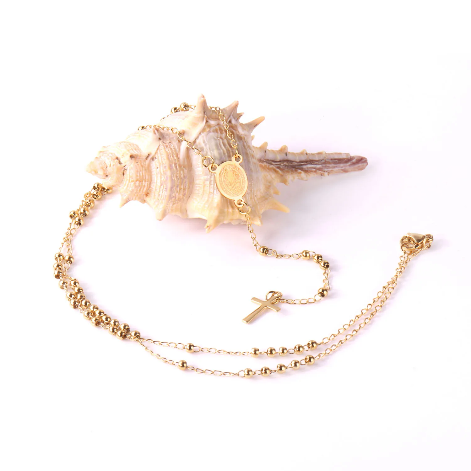 LUXUSTEEL Classic Jesus / Virgin Mary Pendant Necklace Stainless Steel Long Chain Cross Jewelry Gift for Faithful - Image 3