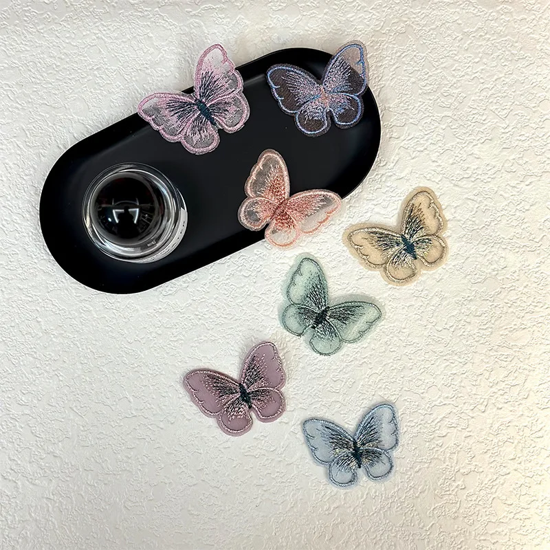 10 Stück/Set Bestickte Netz-Schmetterlings-Aufnäher Mehrfarbige Kleidungsapplikationen für DIY Handarbeiten Handbekleidungs-Deko Nähzubehör – Detail 7