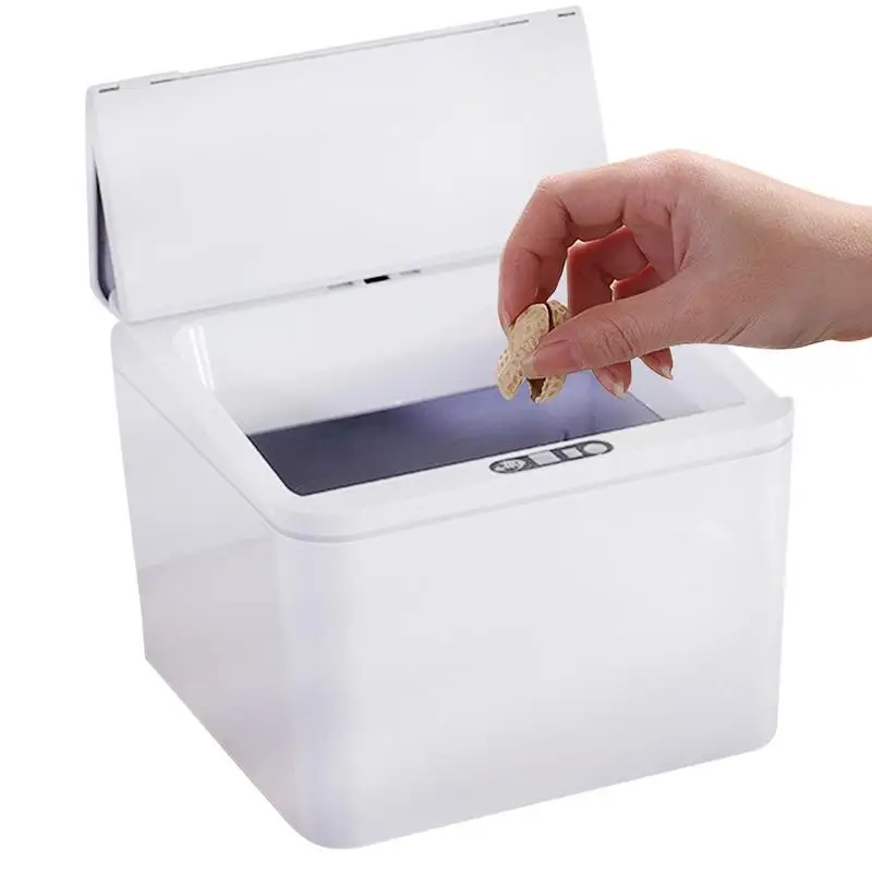 Self Sealing Trash Can 4L Trash Cans For Kitchen Touchless Bathroom Trash Can With Lid Automatic Motion Sensor Smart Trash Bin