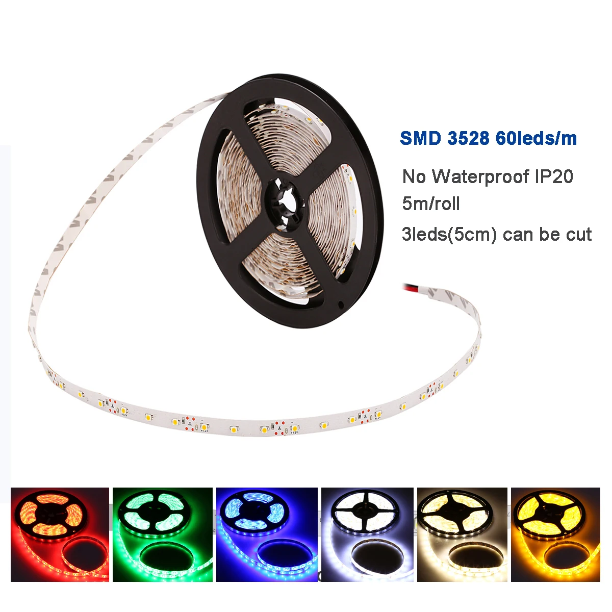 5m 300 LEDs 12V SMD 3528 IP20 IP65 LED Strip Light Tape  Ribbon RGB Single Color for home decor