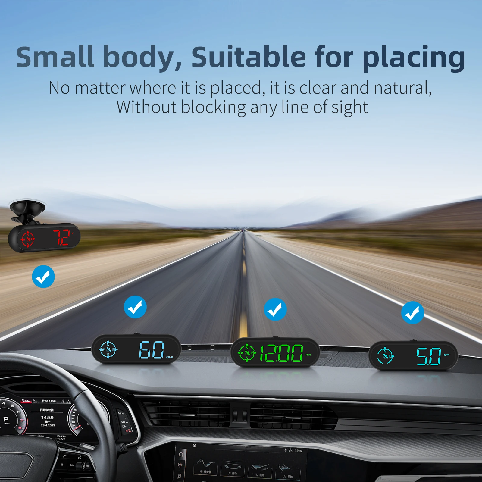 G9 Car GPS Head Up Display Speedometer for Cars Trucks and Motorcycles Accurate Speed Gauge with Dual Mode Chip Technology