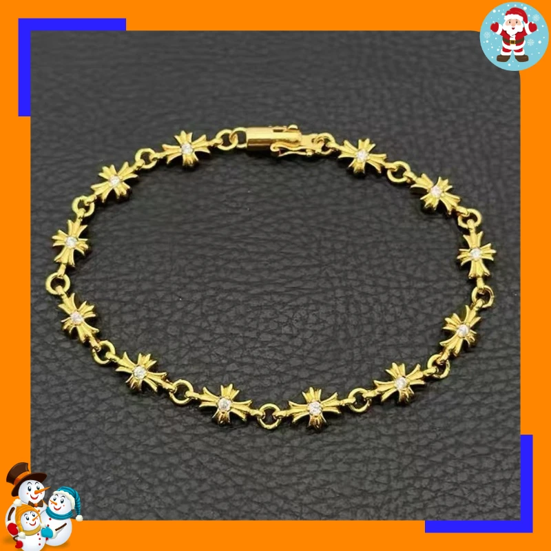 Premium Retro Full Flower Bracelet Niche Cross Classic Male and Female Couples Stacking Temperament