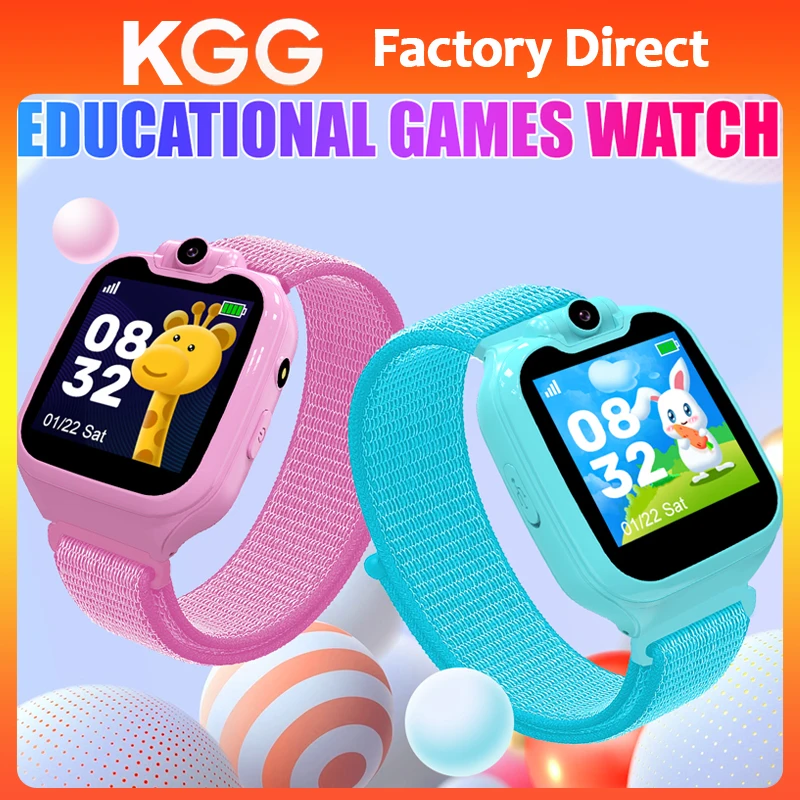 Kids Smart Phone Watch Built-inTF Card 16 Games Flashlight Rotable Camera TFT Screen Children Nylon Strap Gifts Game Clock