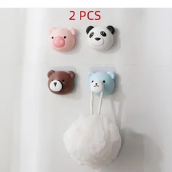 Cartoon Pig Hook Self Adhesive Dormitory Bedroom Door Hangers Hooks Key Umbrella Towel Cap Coat Rack Wall Animal Decoration Rack