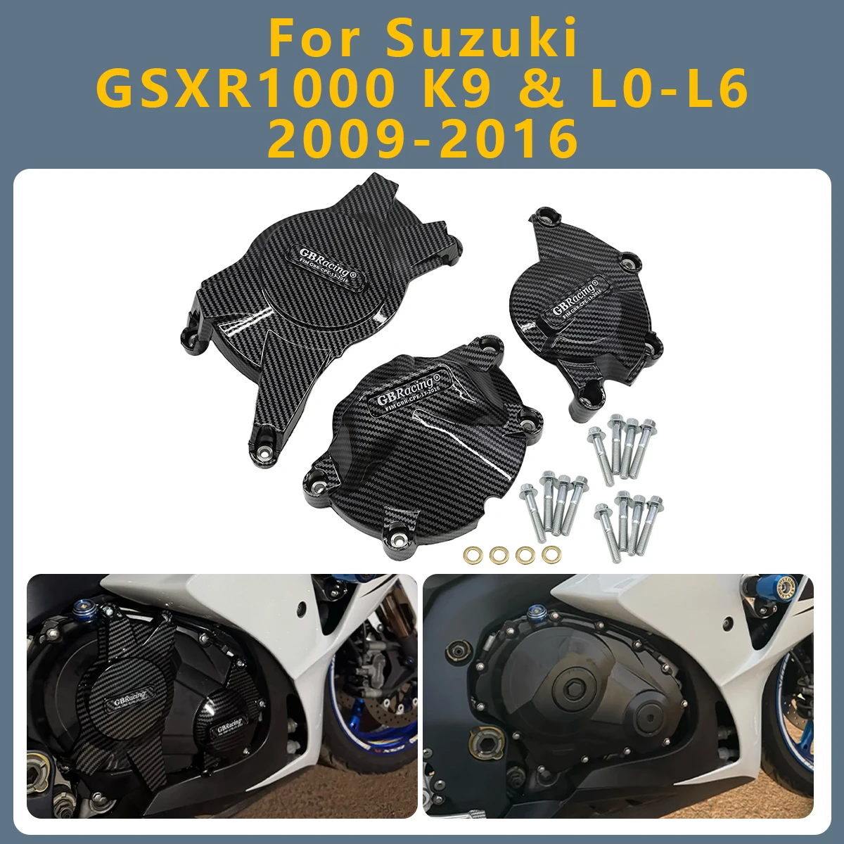 

Motorcycle Engine Cover Clutch Cover Protection Set Accessories For Suzuki GSXR1000 GSXR 1000 GSX-R1000 K9 & L0-L6 2009-2016