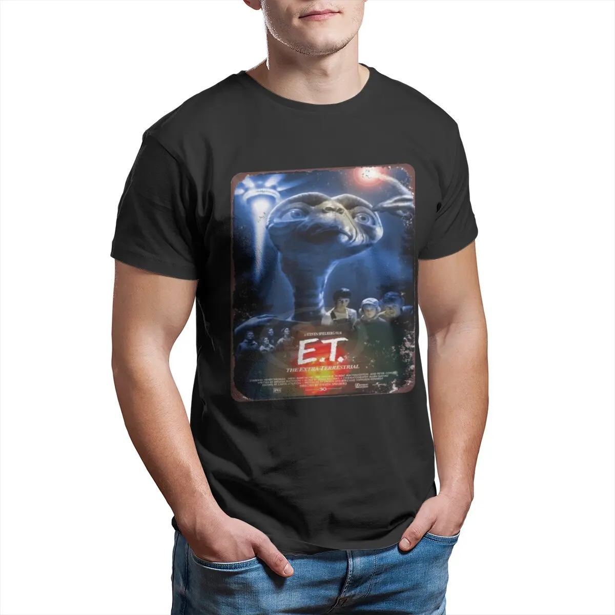 

E.T. The Extra Terrestrial (1982) Aliens Movie T-Shirt for Men 100% Cotton vintage Alien clothes Oversized Aliens movie tee