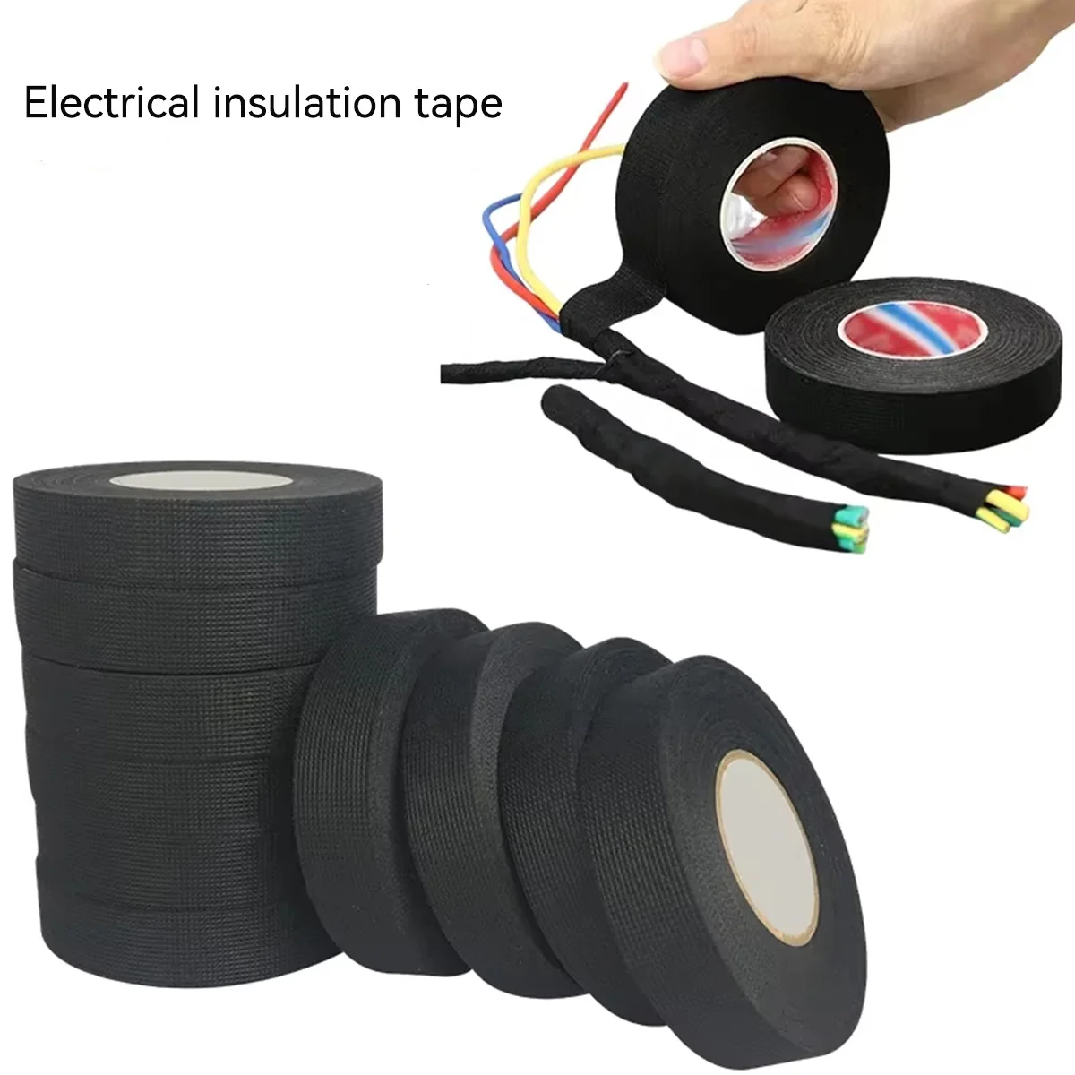 Car Wiring Harness Cloth Tape Flame Retardant High Temperature Resistant Automotive Fabric Adhesive Tape Noise Reduction Self Ad