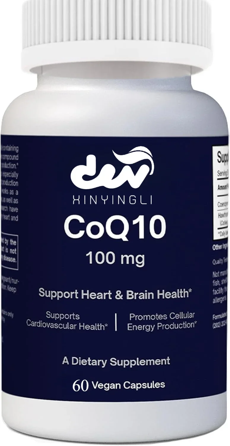 

60 Capsules Coenzyme Q10 Supplement Non-GMO Gluten-Free for Enhanced Energy Heart & Cell Health Support