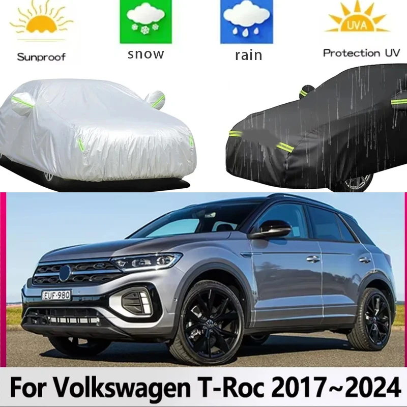 

For Volkswagen VW TRoc MK1 2017~2024 Full Car Covers Outdoor Sun Anti UV Rain Snow Dust Protection Oxford Cloth Accessories