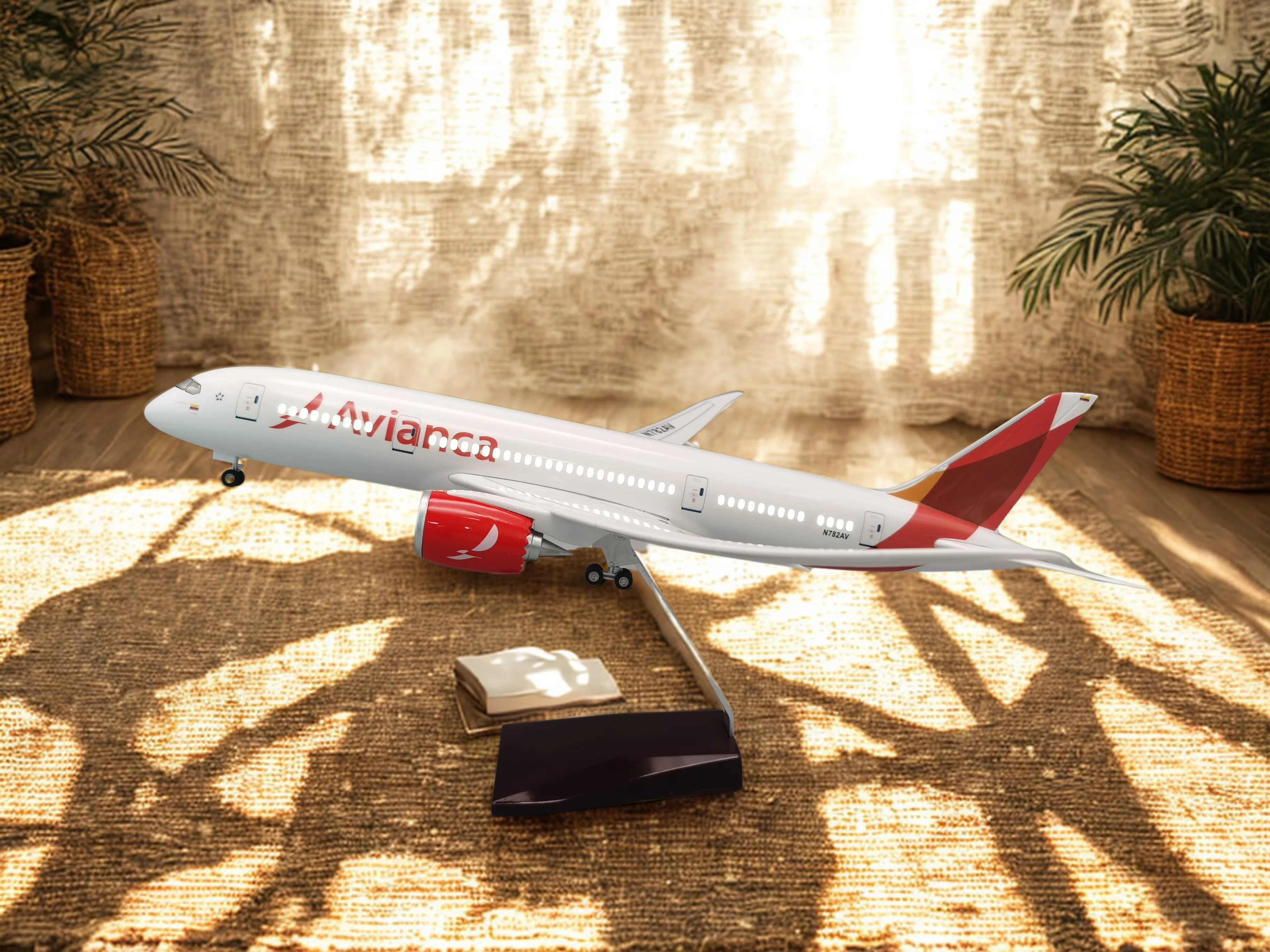 

Die-Cast Resin B787 Scale 47CM Columbia Airlines 787 Aircraft with Lights and Wheels Model Plane Collection Airplane Model Kids