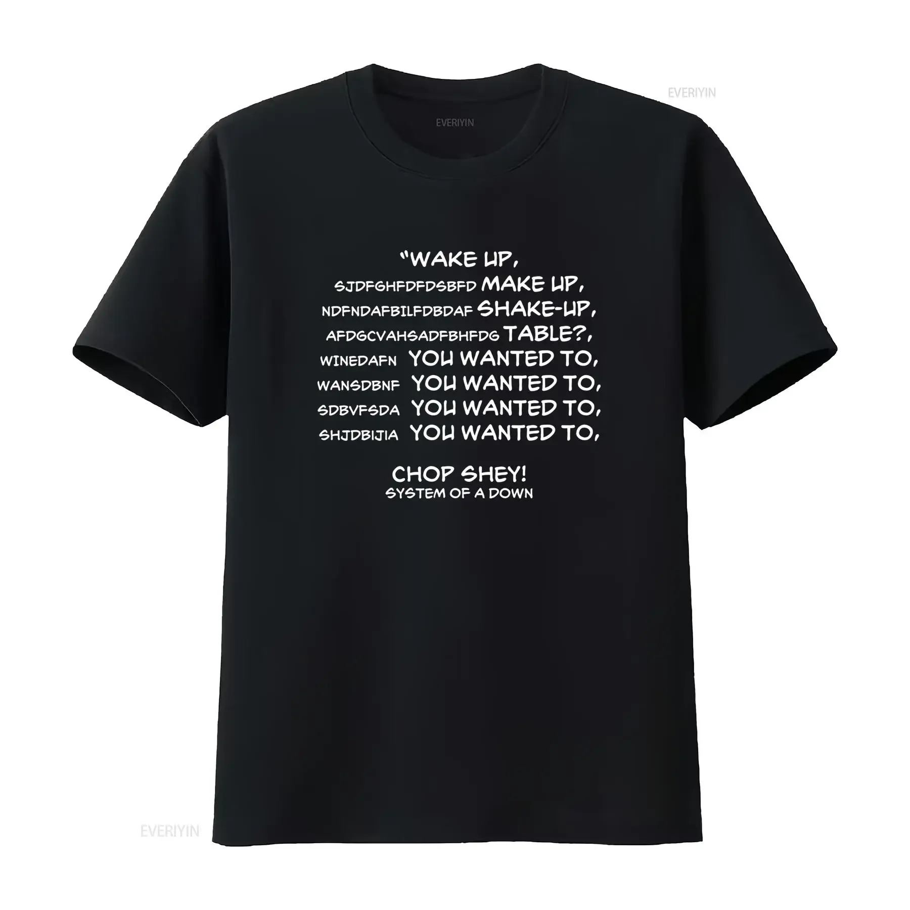 System Of Chop Suey Men'S Heavyweight 180Gsm T Shirt Oversized Relaxed Fit Lyric Geometric Print with Song Design Soft vintage