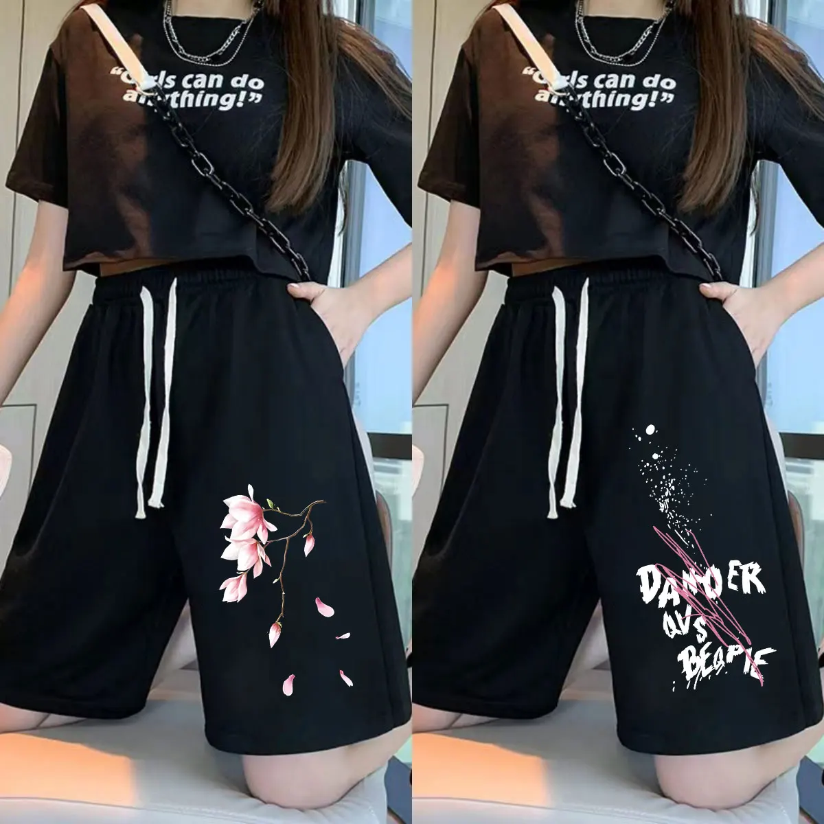 

Женские дышащие тонкие шорты из ледяного шелка с высокой талией, быстросохнущие, летние, спортивные, повседневные, баскетбольные, средней длины