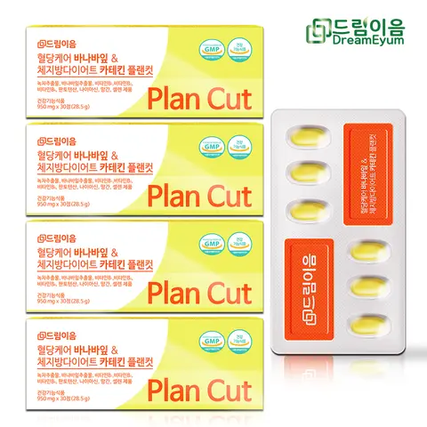 드림이음 혈당케어 바나바잎 & 체지방 다이어트 카테킨 플랜컷 혈당 다이어트 4개월분