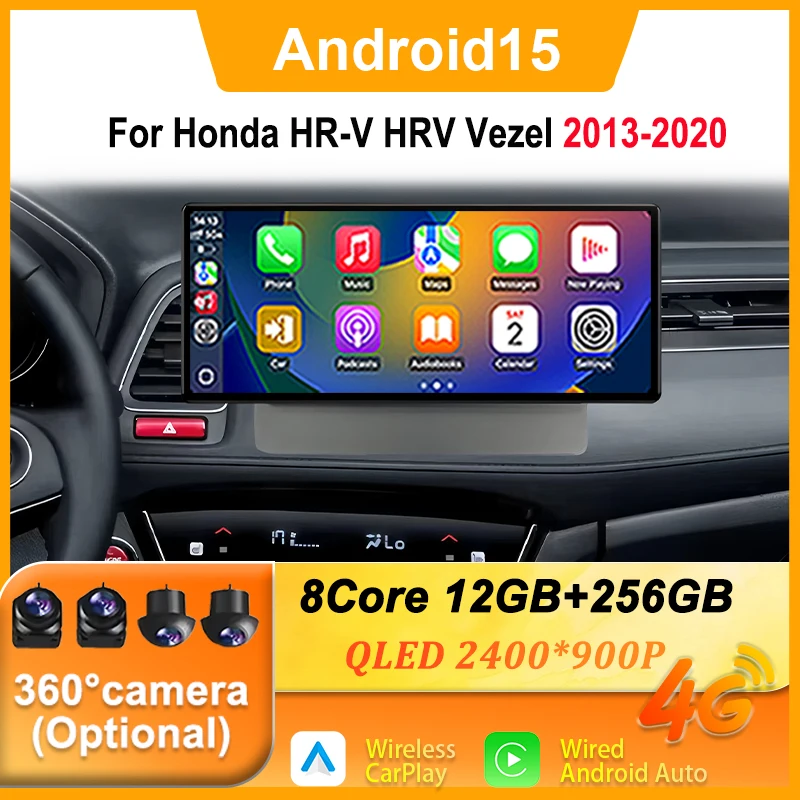 

Автомагнитола Android 12.3 дюйма с CarPlay для Honda HR-V HRV Vezel 2013-2020, видеоплеер, GPS-навигация, Wi-Fi, Bluetooth