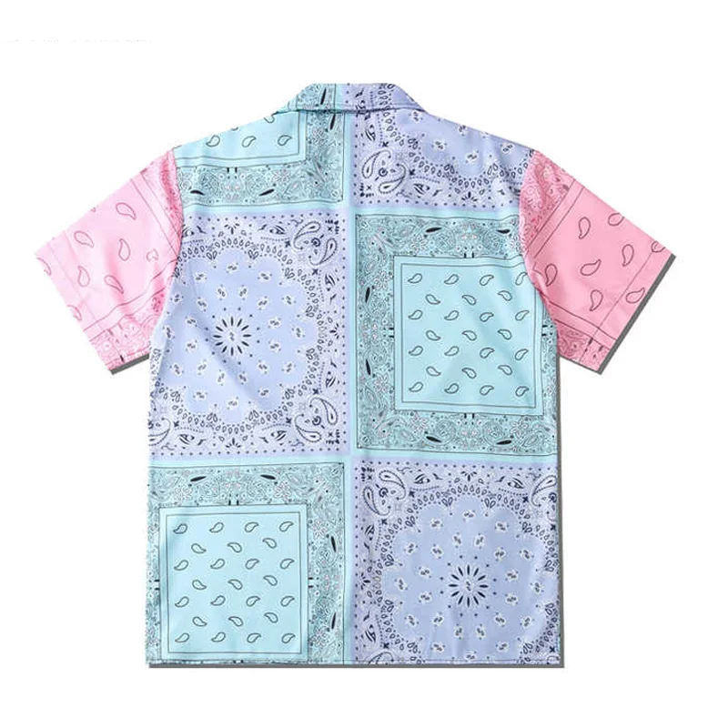 Beach Vacation Travel Sanya Style Short Sleeved Shirt Men's Retro Hawaiian Cashew Flower Printed Shirts