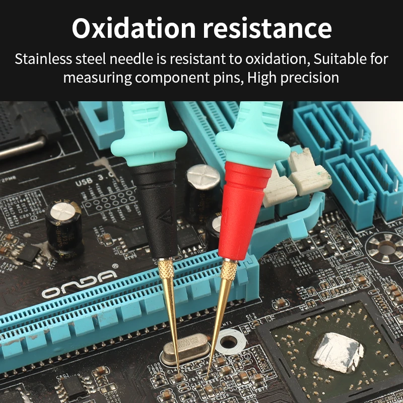 Imagem -03 - Luxianzi Caneta Multímetro de Conjunto de Pontas de Teste de Silicone Sonda Banhada a Ouro Substituível de 0.1 mm para Multímetro Digital Aço Inoxidável