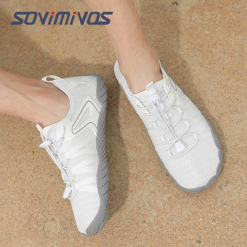 

Мужская обувь для босиком, кросс-тренажерная прогулочная обувь, кроссовки с широким носком, унисекс, минималистичная подошва с нулевой подошвой, повседневная вязаная обувь, большой размер