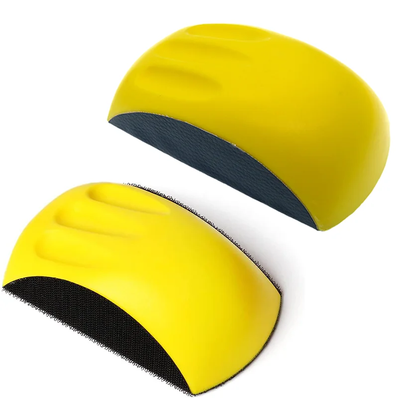 6 Zoll 150 mm Handschleifblock PU Hakenschlaufe/Leder Handschleifwerkzeug für Klettverschluss Schleifpapier Kfz-Schleifscheibe – Detail 1