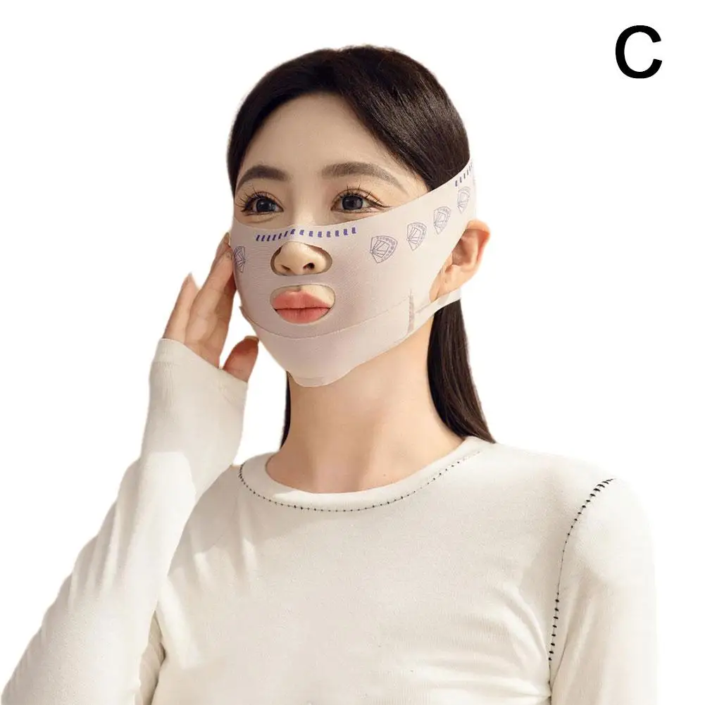 Bandage amincissant pour le visage à double pont, ceinture de levage du visage, masque amincissant en V, sangle à double sangle, outil de ruisseau, raffermissant pour le visage C1I2