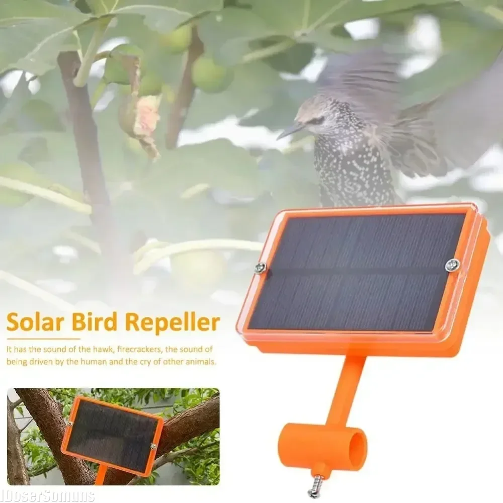 Repelente ultrassônico de pássaros movido a energia solar, som reflexivo, dispositivo repelente de pássaros de jardim com caixa de discurso para pomar