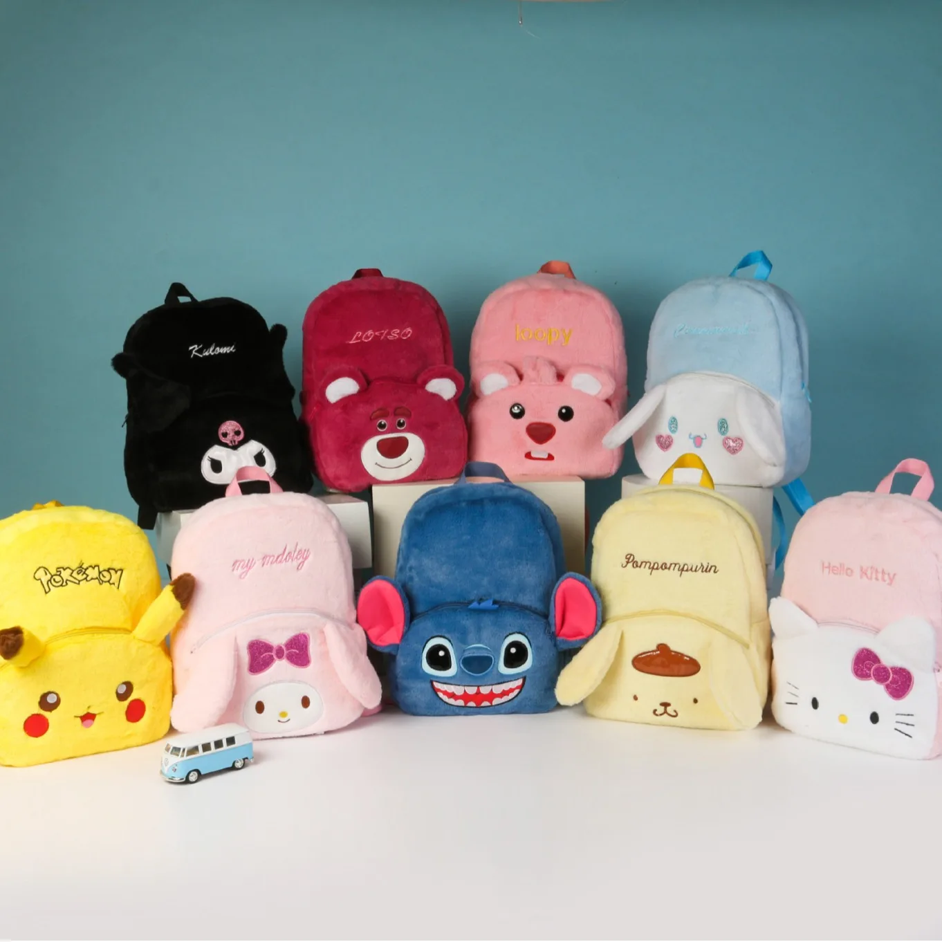 Kawaii Sanrio Kuromi Cinnamon Dog Melody Cartoon Plush Cute Backpack Women Fashion Small Bags Japanese Style Students School Bag