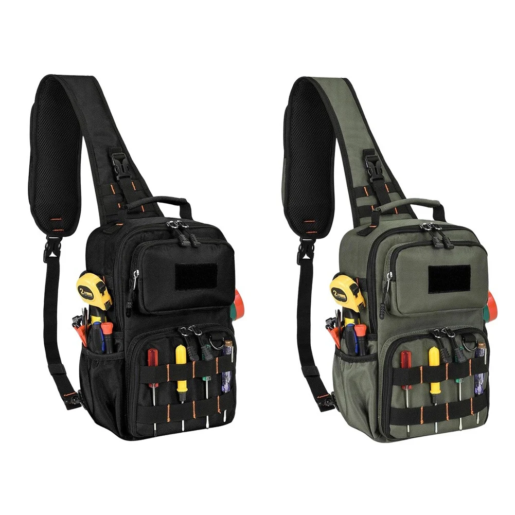 Hvac Technician Bag Electrician Tool Bag 15 Pockets Design Transparent Mesh Sections For Electrical Installations