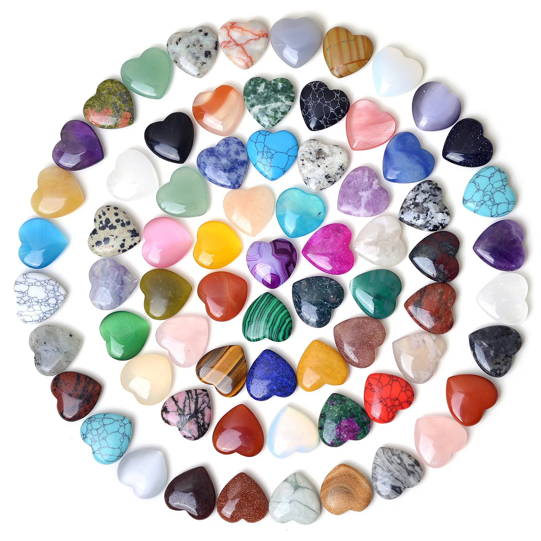 20 pcs/bag 20mm natural stone powder crystal heart turquoise gemstone heart-shaped raw stone crystal DIY jewelry accessories