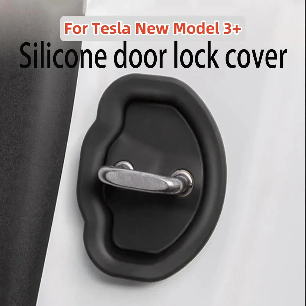 Car Door Closing Shockproof Silicone Cushion Mute Shock Absorber Protective Cover Car Door Latch for Tesla Model 3 Highland 2024