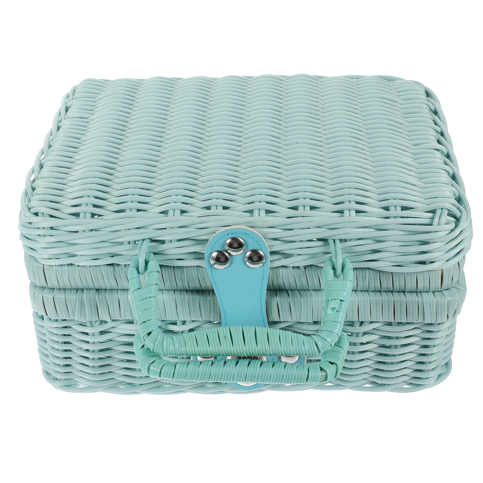 

Large Capacity Woven Storage Basket Pp Pe Material Portable Handle Home Office Decorative Organizer Container Wedding