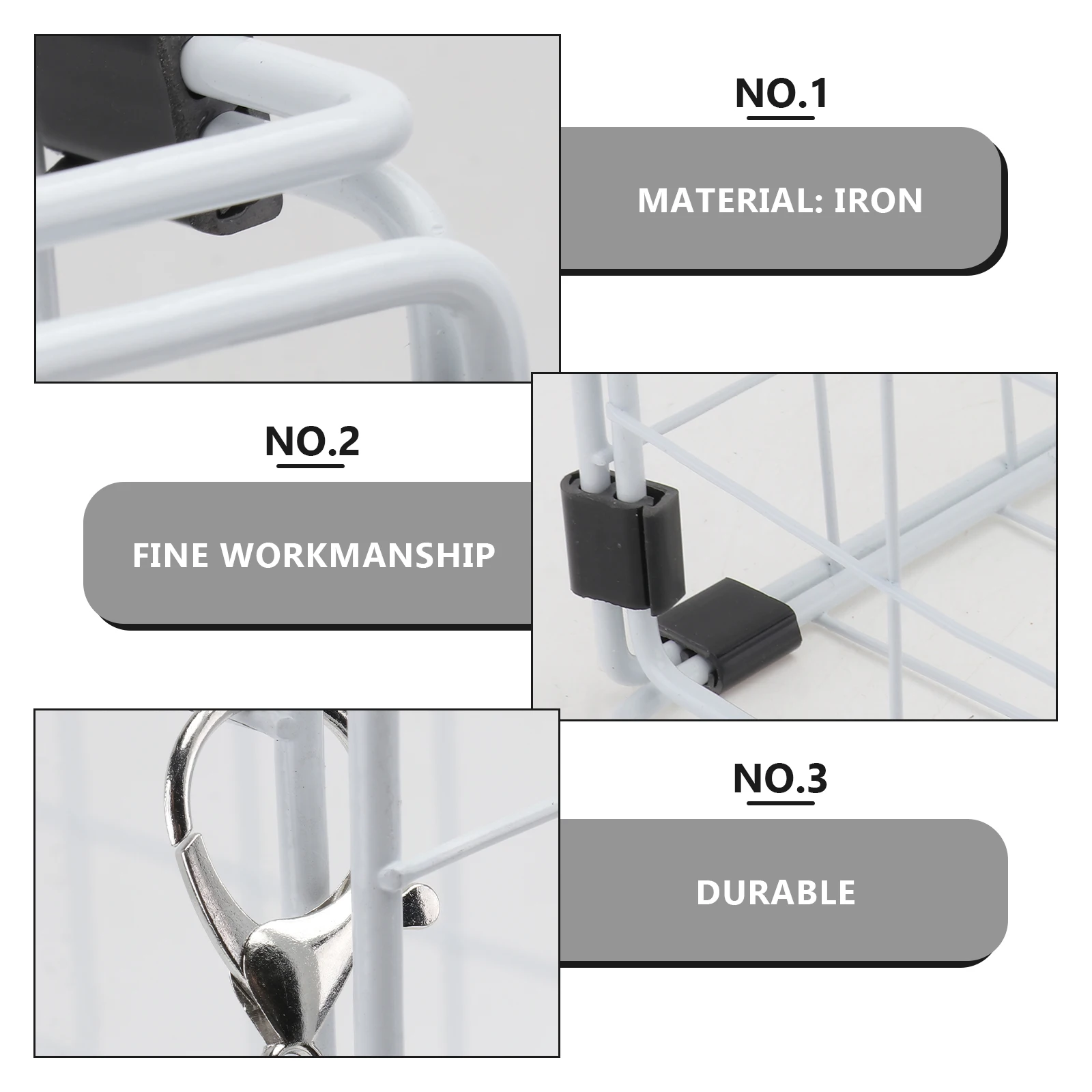 

Collapsible Cat Carrier Pet Cart Cage Kitten for Indoor Cats Portable White Iron