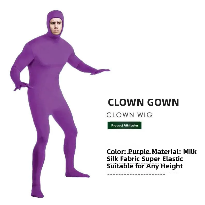 Unsichtbares Kostüm für Erwachsene, enger Anzug, Bühnenaufführung, Halloween-Bla-Anzug, unsichtbarer Personenanzug, Ninja-Thema, Gesichtsenthüllung, De...