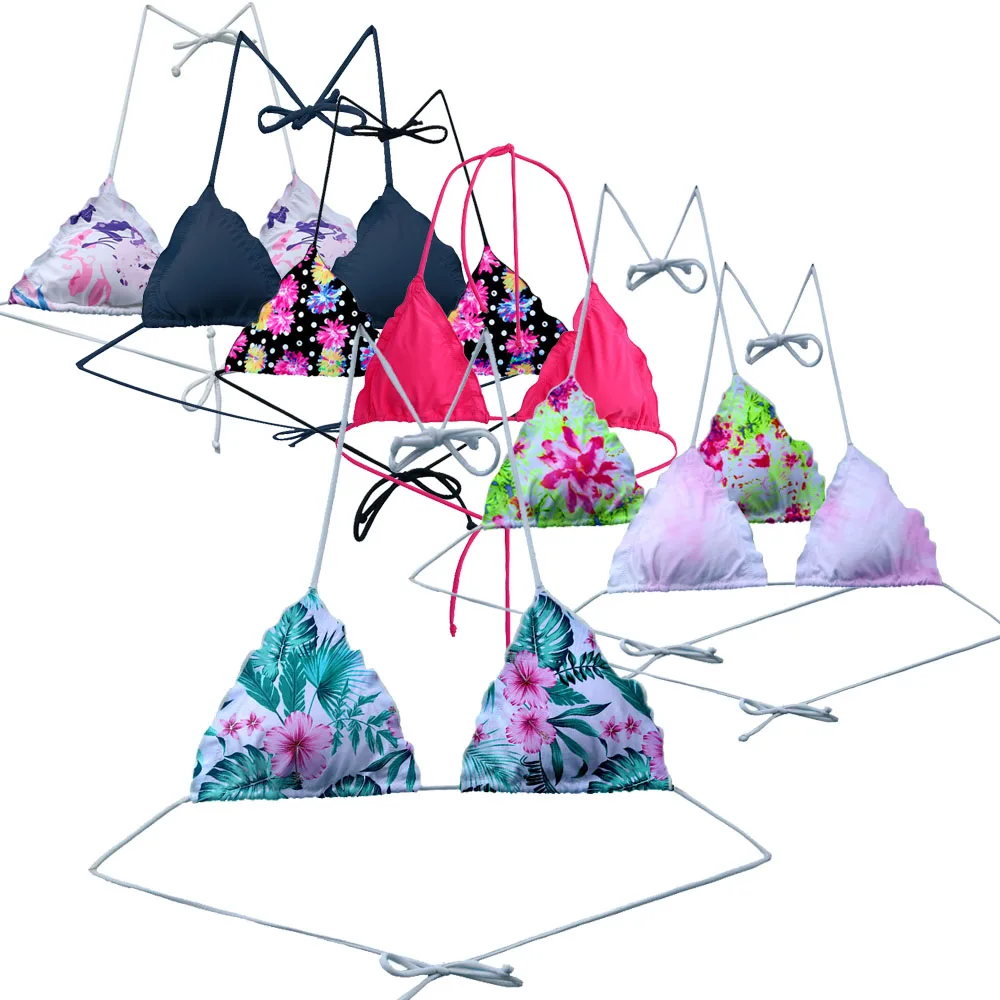 Top Bikini Trigonale Per Donna Costume Da Bagno Bianco Costumi Da Bagno Sexy Costumi Da Bagno Brasiliani Top Pizzo Biquini Trajes De Bano