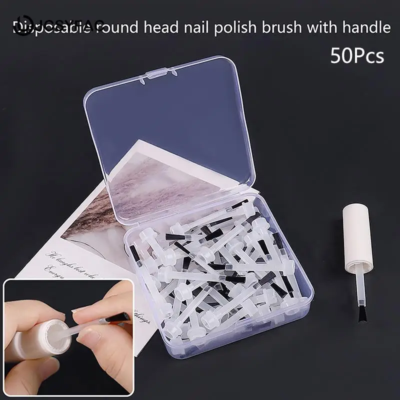 

50Pcs/Box Disposable Nail Polish Brush Nail Polish Bottle Replacement Brush Nail Art Brush Liquid Applicators Manicure Tools