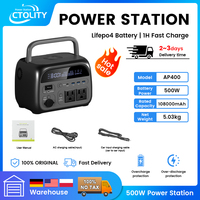 Ctolity 345Wh 500W Portable Power Station LiFeP04 Battery with 2x 600W (1200W Surge) AC Outlets for Outdoor Camping RV Home