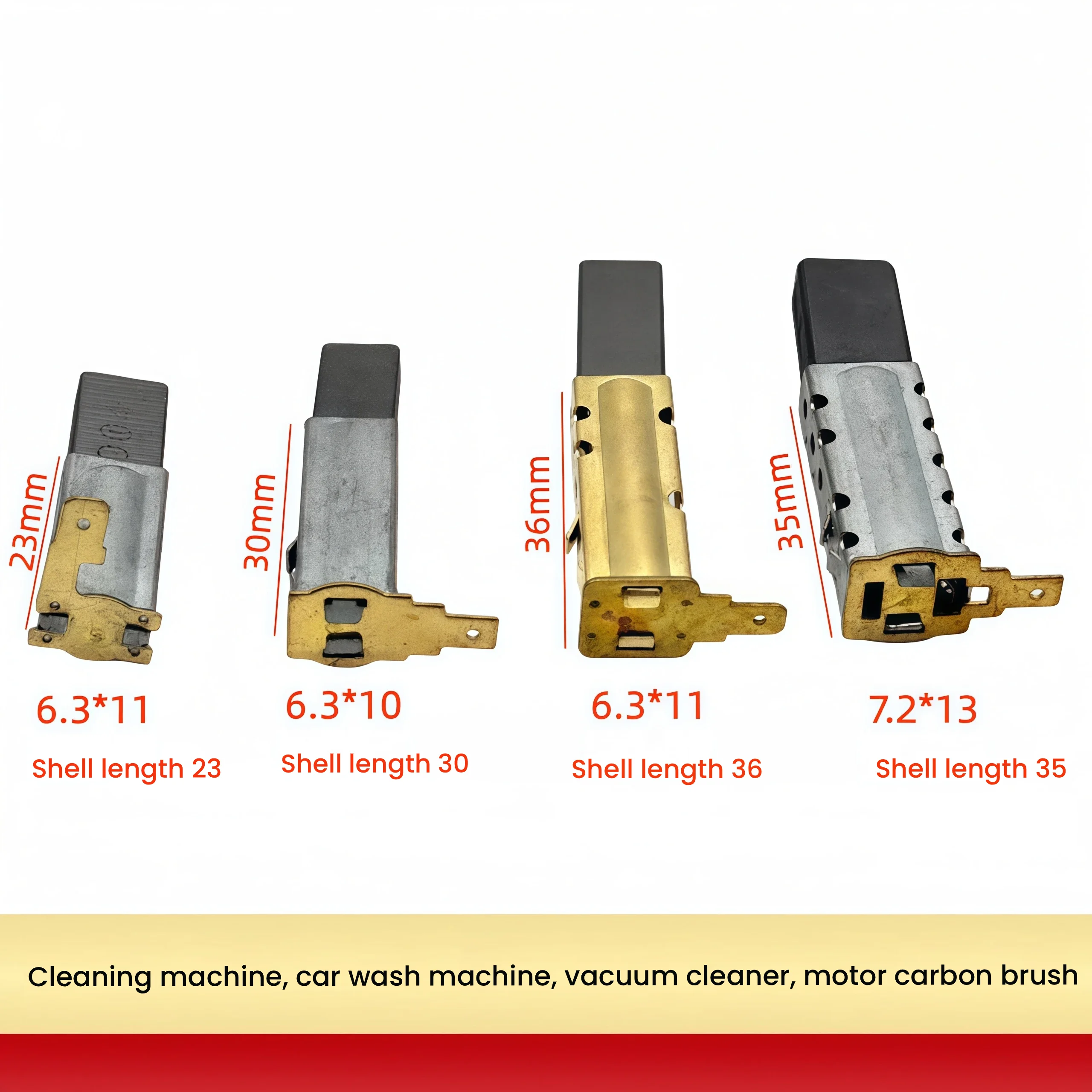 Cleaning machine, car wash machine, vacuum cleaner motor, carbon brush 6.3 * 10/11/7.2 * 13, cleaning machine carbon brush holde