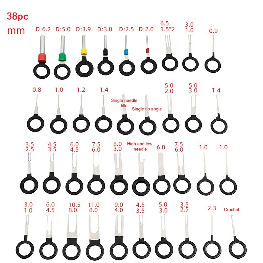 Hot 38PCS/Set Car Terminal Ejector Kit Pin Removal Tool Automotive Electrical Stylus Wire Puller Tools Crimp Connector Extractor