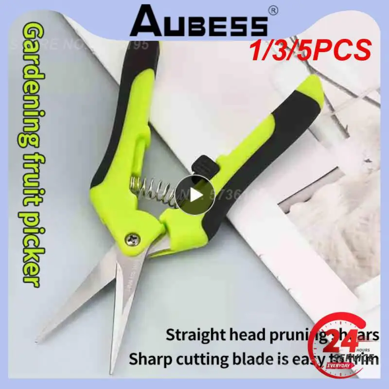 1/3/5PCS Inch Gardening Hand Pruner Pruning Shear Trimming Scissors Stainless Steel Straight/ Curved Blades for Buds Herbs