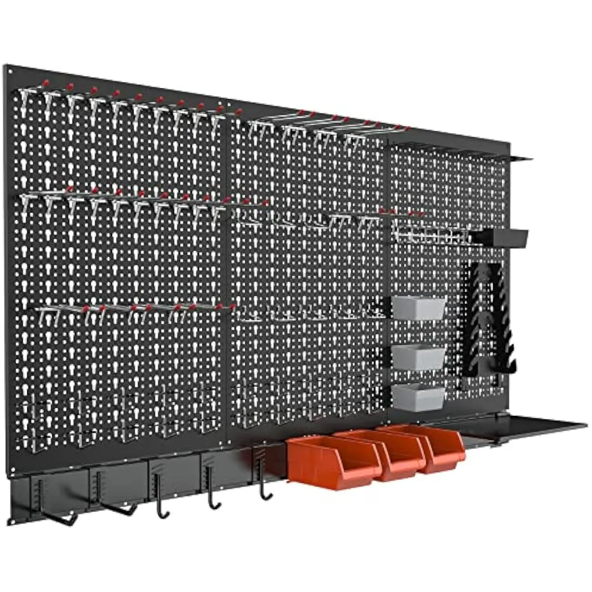 Metal Pegboard Wall Organization Kit 24x48 Inches | Heavy-Duty Alloy Steel Panels with 106 Hooks & Mounting Hardware | Scratch-R