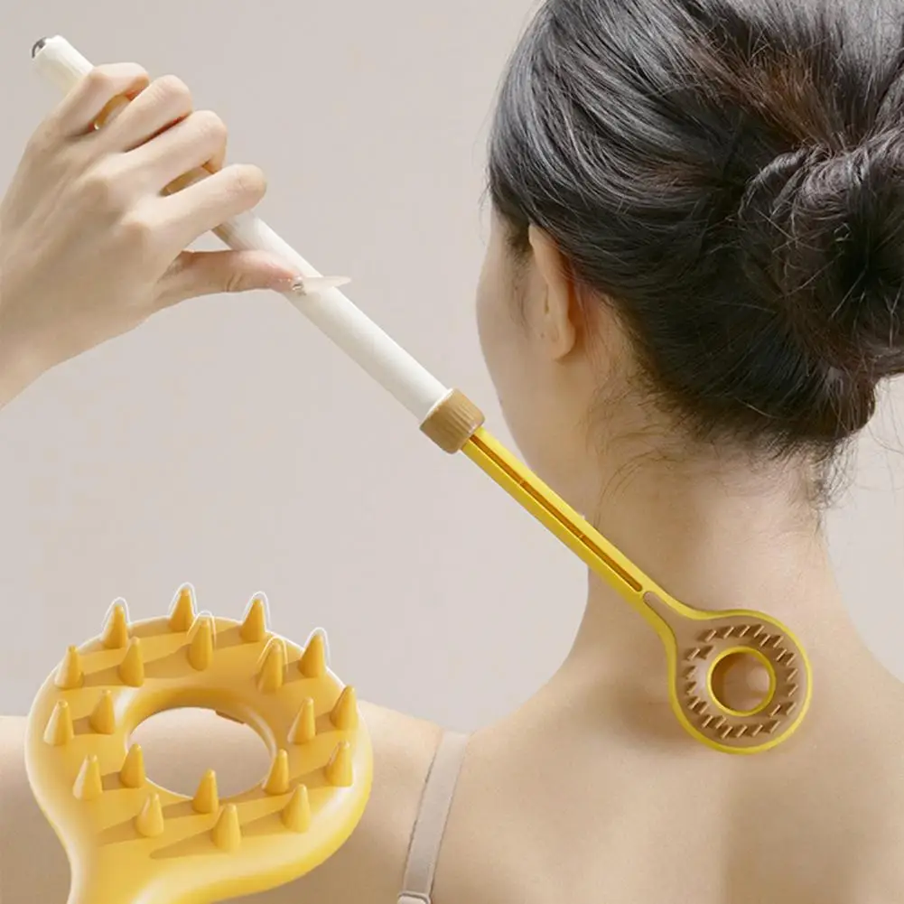 Adjustable Back Scratcher Stretchable Back Scrubber Telescoping Back Scratcher with Magnetic Rolling Bead for Hard-to-reach