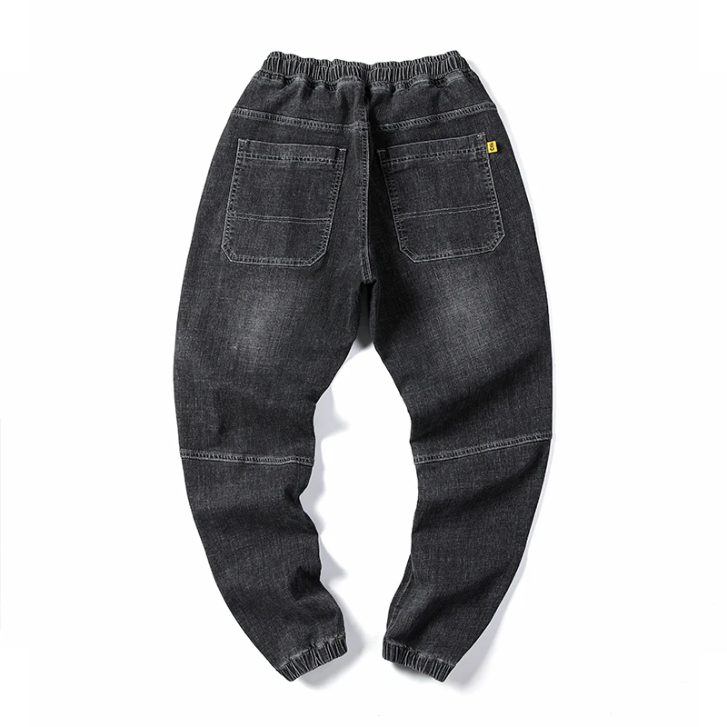 رجل في الهواء الطلق البضائع نمط مدبب الدينيم الجينز 2025 الخريف الشتاء الرباط مكبل تصميم سراويل تقليدية حجم كبير 5XL #6