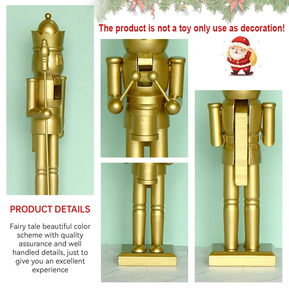 Golden schiaccianoci soldato burattino in legno schiaccianoci statue artigianato bambola giocattolo natale Navidad regalo di capodanno decorazione della casa