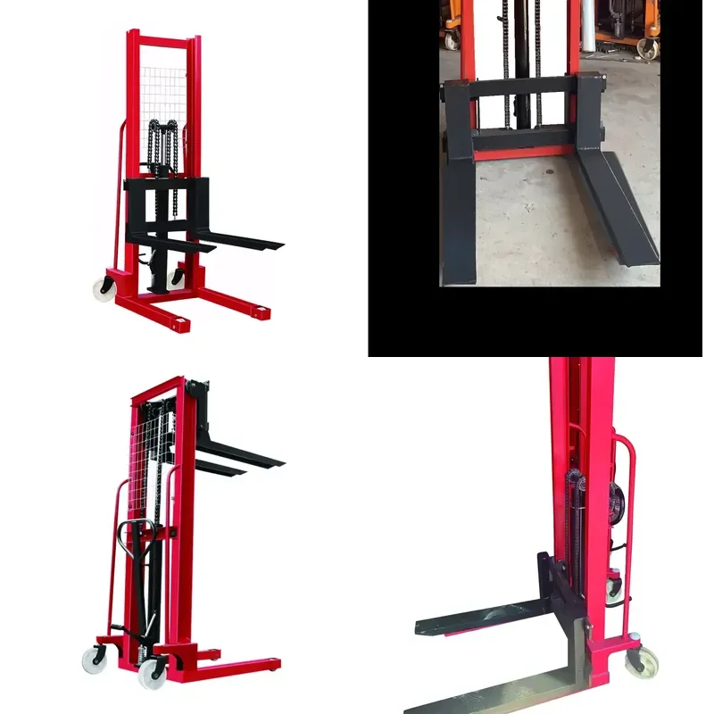 

[2026] Manual Hydraulic Self Lifting Stacker 1000kg Manual Stacker,63" Lift Height Hydraulic Pallet Jack Manual Hand Stacker